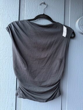 Women’s Black Short Sleeve Draped Top